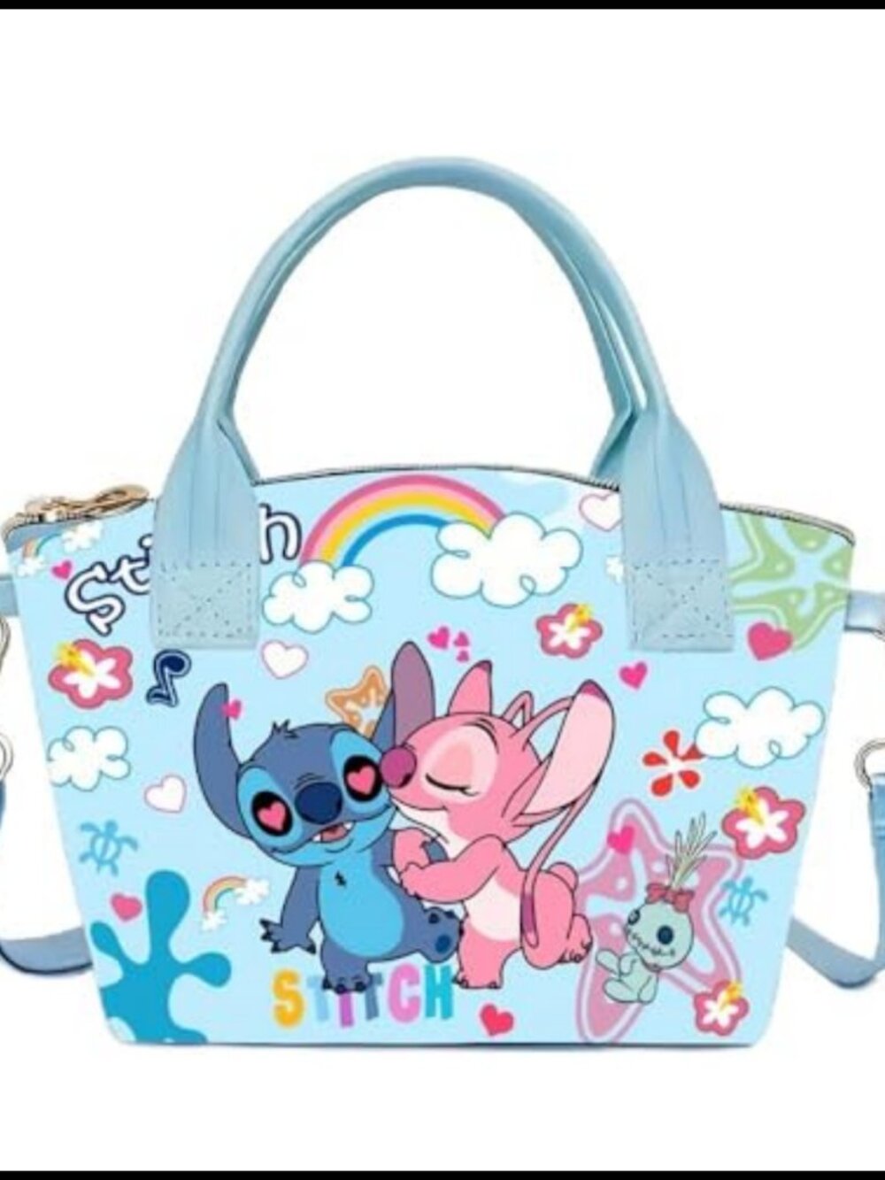 PU Leather Crossbody Tote Bag Stitch Satchel Detachable Strap Women Handbag